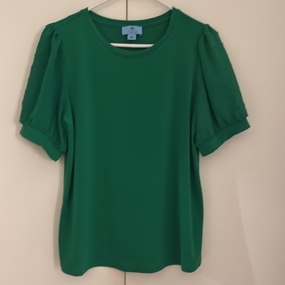 Puff Sleeve Mixed Media Top - Picture 8 of 9